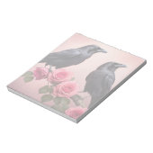Zwei Ravens und Rose Notizblock (Rotiert)