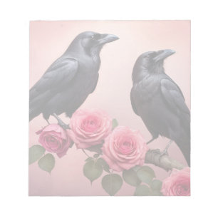 Zwei Ravens und Rose Notizblock