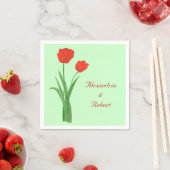 Zwei Red Tulips Personalisiert Hochzeiten Napkins Serviette (Beispiel)