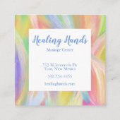 Zwei Regenbogen-Heilhänder periwinkle Quadratische Visitenkarte (Rückseite)
