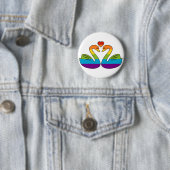 Zwei Regenbogen-Schwäne Button (Beispiel)