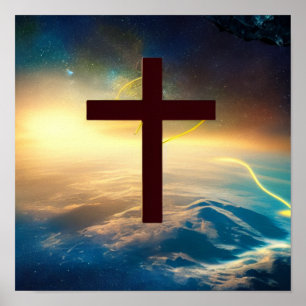 Zwei Reiche kreuzen im Weltraumposter Poster