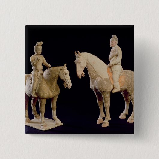 Zwei Reiter, Chinesen, Tang-Dynastie (618-906) Button (Vorderseite)