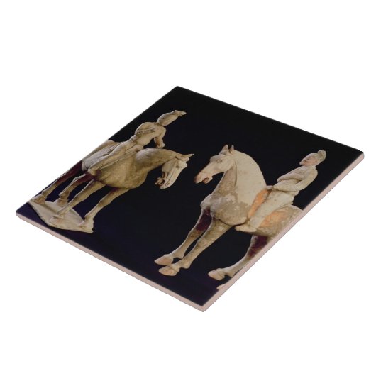 Zwei Reiter, Chinesen, Tang-Dynastie (618-906) Fliese (Seite)