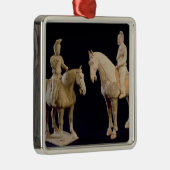 Zwei Reiter, Chinesen, Tang-Dynastie (618-906) Silbernes Ornament (Rechts)