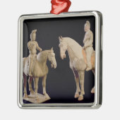 Zwei Reiter, Chinesen, Tang-Dynastie (618-906) Silbernes Ornament (Links)
