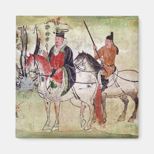 Zwei Reiter in einer Landschaft Magnet