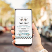 ZWEI Rennwagen 2. Geburtstag Einladung