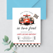 ZWEI Rennwagen Vintag 2. Geburtstag Einladung