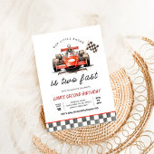 ZWEI Rennwagen Vintag 2. Geburtstag Einladung