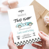 ZWEI Rennwagen Vintag 2. Geburtstag Einladung