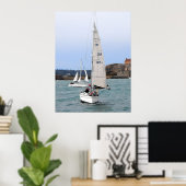 Zwei Rennyachten Poster (Heimbüro)