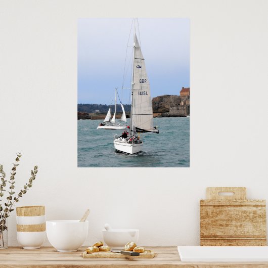 Zwei Rennyachten Poster (Küche)