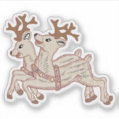 Zwei Rentiere Aufkleber (Vorderseite)