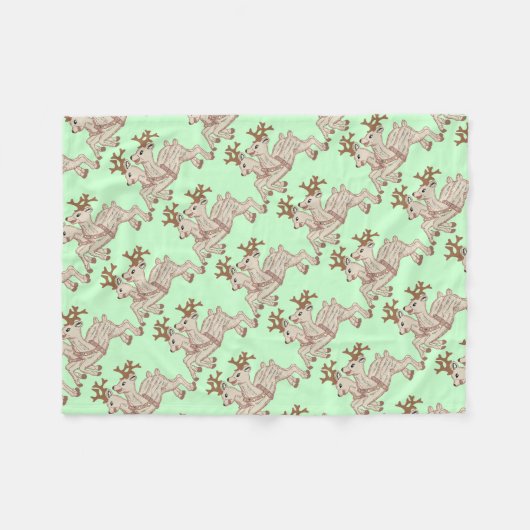 Zwei Rentiere Fleecedecke (Vorderseite (Horizontal))