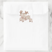 Zwei Rentiere Quadratischer Aufkleber (Tasche)