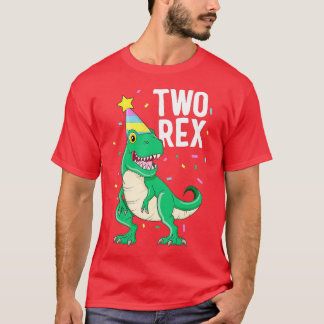 Zwei Rex 2. Geburtstag Boy TRex Dinosaur Party Hap T-Shirt