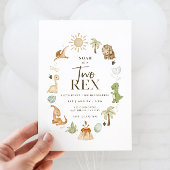 Zwei Rex Dinosaurier 2. Geburtstag Einladung