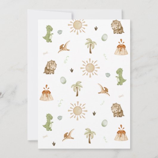 Zwei Rex Dinosaurier 2. Geburtstag Einladung (Rückseite)