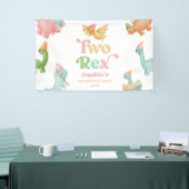 Zwei Rex Dinosaurier 2. Geburtstagsparty Banner (Messeveranstaltung)