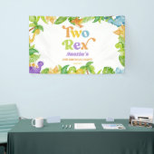 Zwei Rex Dinosaurier 2. Geburtstagsparty Banner (Messeveranstaltung)
