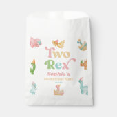 Zwei Rex Dinosaurier 2. Geburtstagsparty Geschenktütchen (Vorderseite)