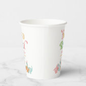 Zwei Rex Dinosaurier 2. Geburtstagsparty Pappbecher (Rechts)