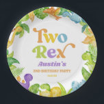 Zwei Rex Dinosaurier 2. Geburtstagsparty Pappteller<br><div class="desc">Dies sind zwei Rex Dinosaur 2. Geburtstagsparty Paper Teller!</div>