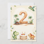 Zwei-Rex-Dinosaurier-Zeit-Kapselnotiz Einladung (Rückseite)