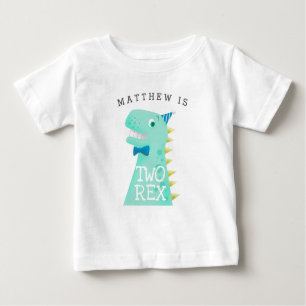 ZWEI REX Geburtstagsjunge Dinosaurier Baby T-shirt