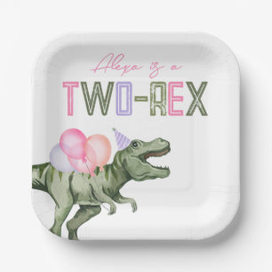 Zwei-Rex-Party-Papier-Teller für Mädchen Pappteller