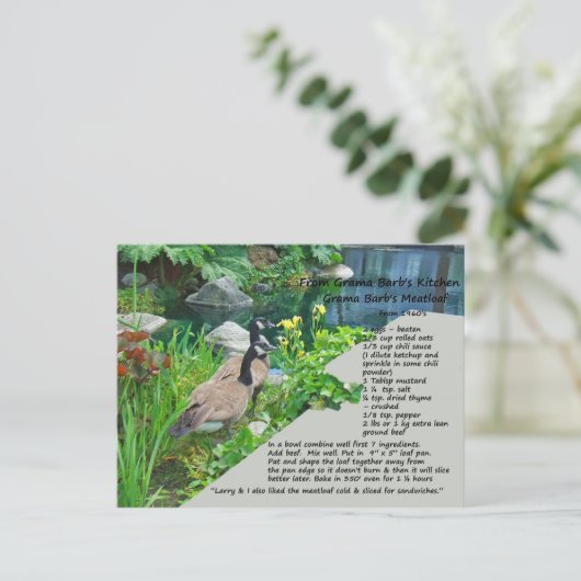 Zwei Rezepte Postkarte (Stehend Vorderseite)