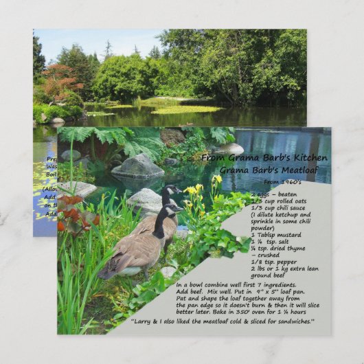 Zwei Rezepte Postkarte (Vorne/Hinten)