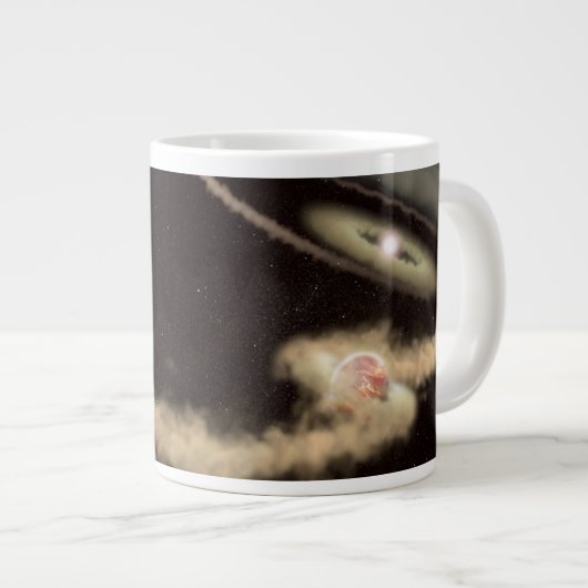 Zwei riesige Gasexoplanen, die einen jungen Star u Jumbo-Tasse (Vorderseite Rechts)