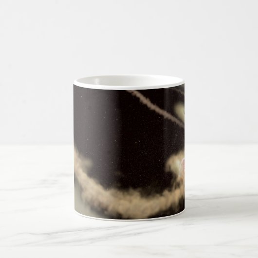 Zwei riesige Gasexoplanen, die einen jungen Star u Kaffeetasse (Mittel)