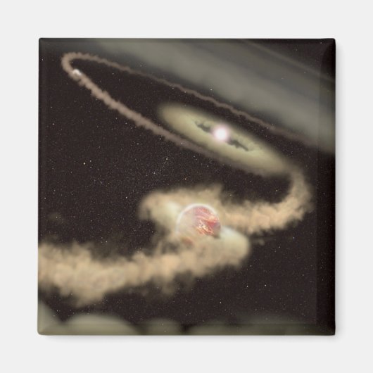 Zwei riesige Gasexoplanen, die einen jungen Star u Magnet (Vorne)