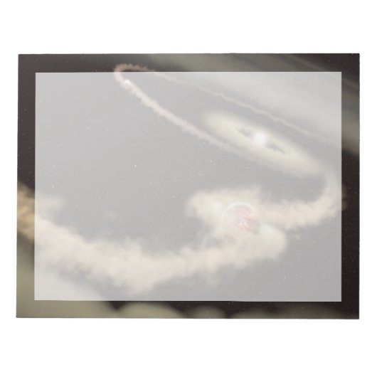 Zwei riesige Gasexoplanen, die einen jungen Star u Notizblock (Vorderseite)