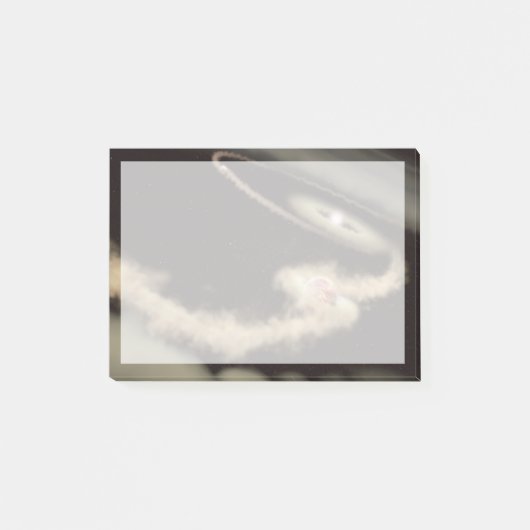 Zwei riesige Gasexoplanen, die einen jungen Star u Post-it Klebezettel (Vorderseite)