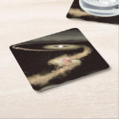 Zwei riesige Gasexoplanen, die einen jungen Star u Rechteckiger Pappuntersetzer (angewinkelt)