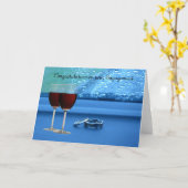 Zwei Ringe Verlobung Card. Karte (Gelbe Blume)