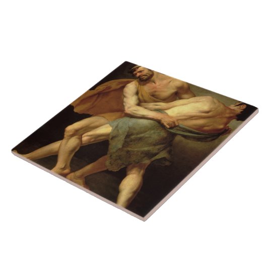 Zwei Ringkämpfer Fliese (Seite)