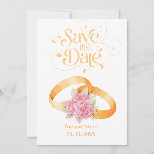 Zwei Rings Save the Date Einladung Hochzeit (Vorderseite)