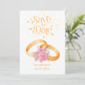 Zwei Rings Save the Date Einladung Hochzeit (Stehend Vorderseite)