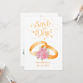 Zwei Rings Save the Date Einladung Hochzeit