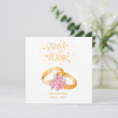 Zwei Rings Save the Date Einladung Hochzeit (Stehend Vorderseite)