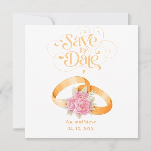 Zwei Rings Save the Date Einladung Hochzeit (Vorderseite)