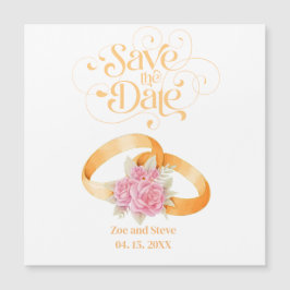 Zwei Rings speichern das Date Magnet Hochzeit Einl