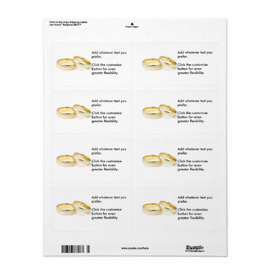 Zwei Rings Wedding Sticker (Vorne)