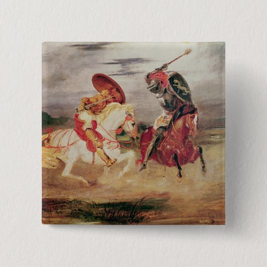 Zwei Ritter, die in einer Landschaft, c.1824 Button (Vorderseite)