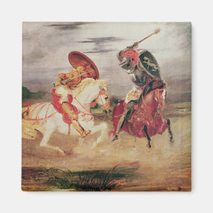 Zwei Ritter, die in einer Landschaft, c.1824 Magnet